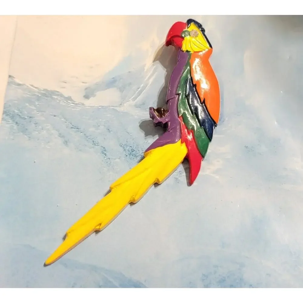 Large Parrot Bird Brooch Pin 5